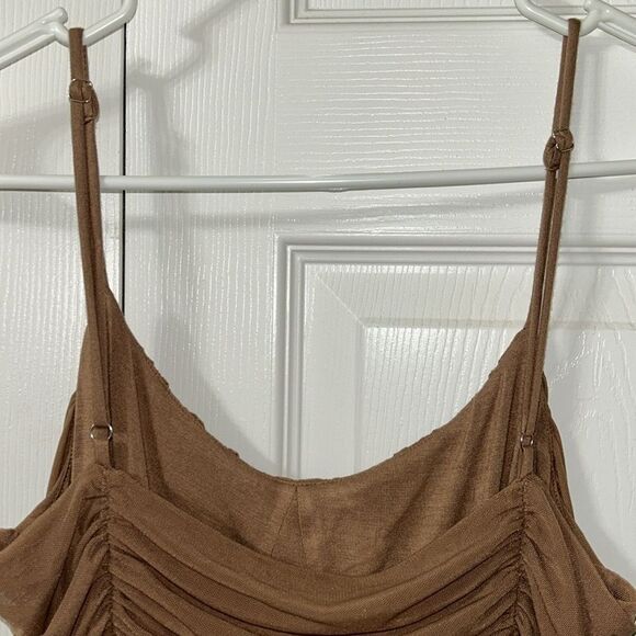 Sage The Label Brown Ruched Bodycon Midi Dress(Size Small) - Picture 6 of 8